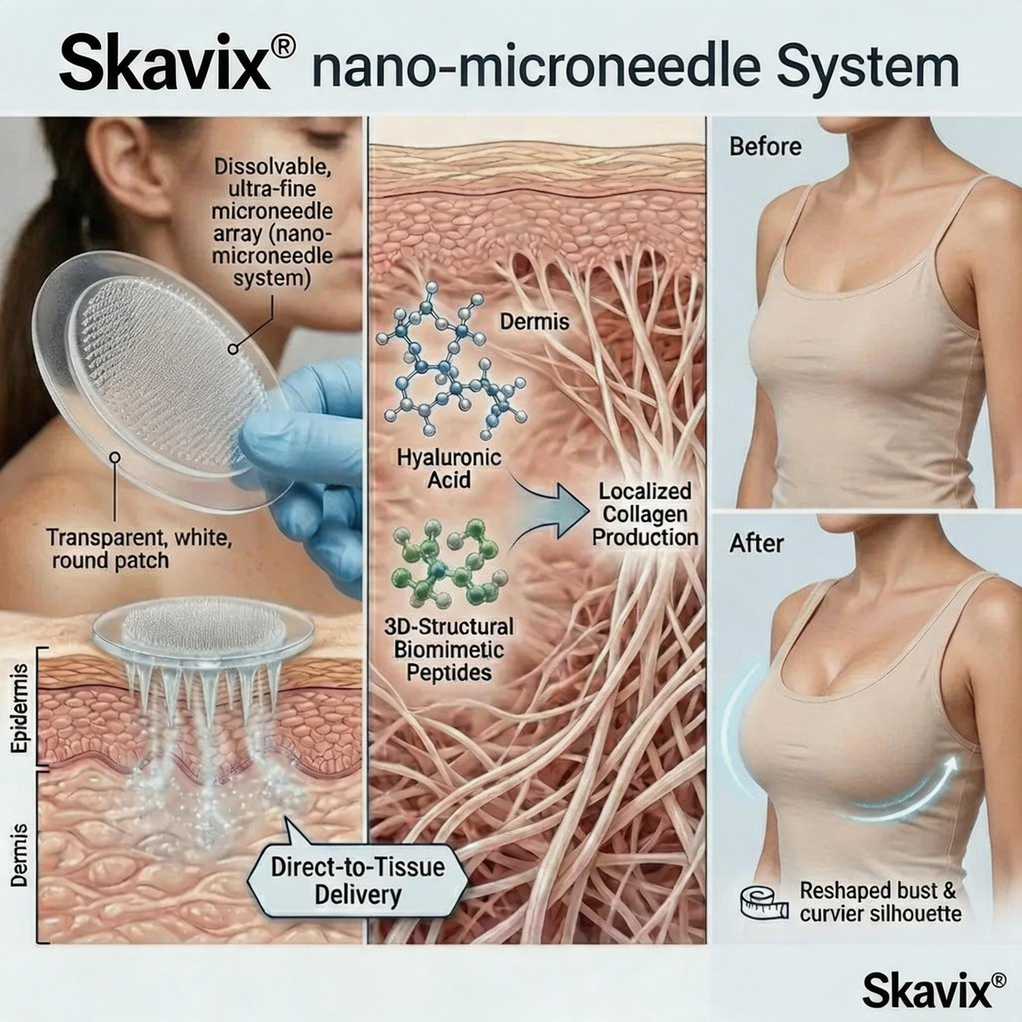 🔥Limited-time 60% sale--Skavix Targeted Breast Enhancement Advanced Nano-Microneedle Patches